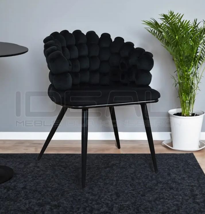 KRZESŁO GLAMOUR FANTASY BLACK AMAS